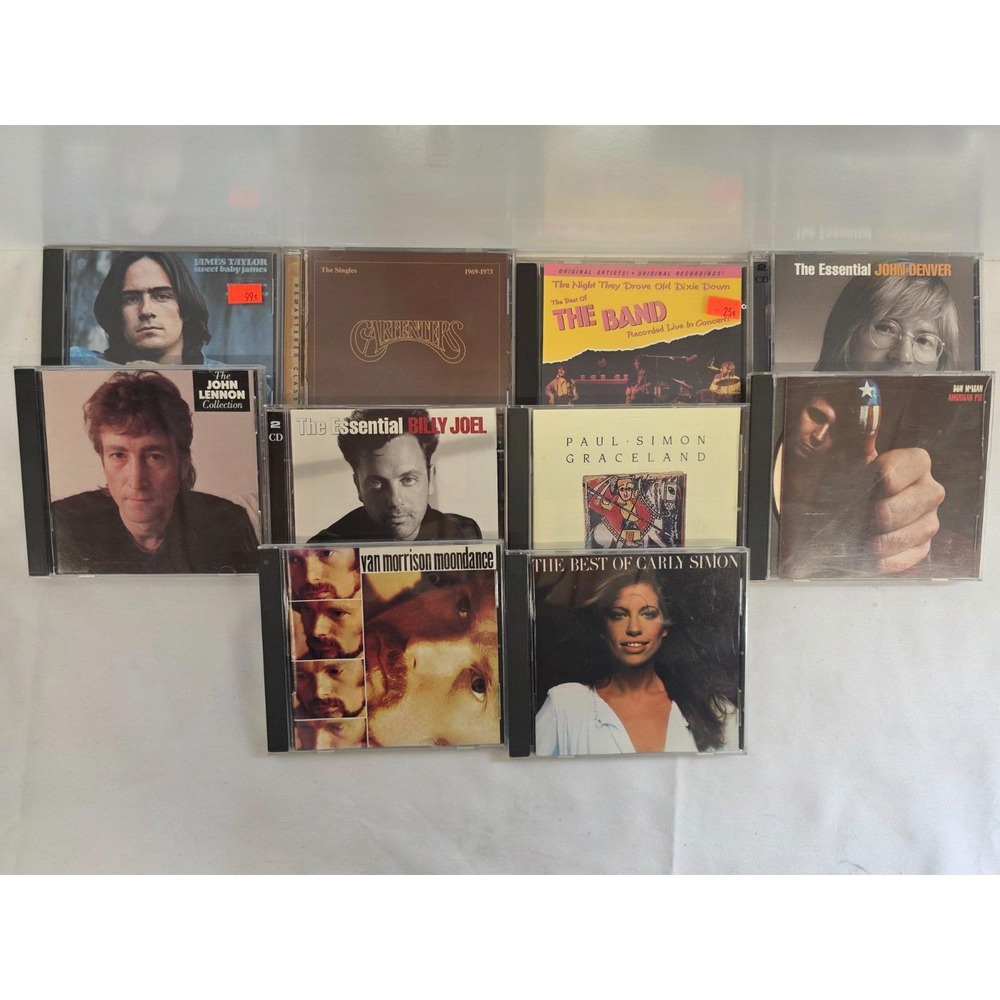 10 CD Classic Rock Lot John Lennon Billy Joel Carpenters Van Morrison Paul Simon